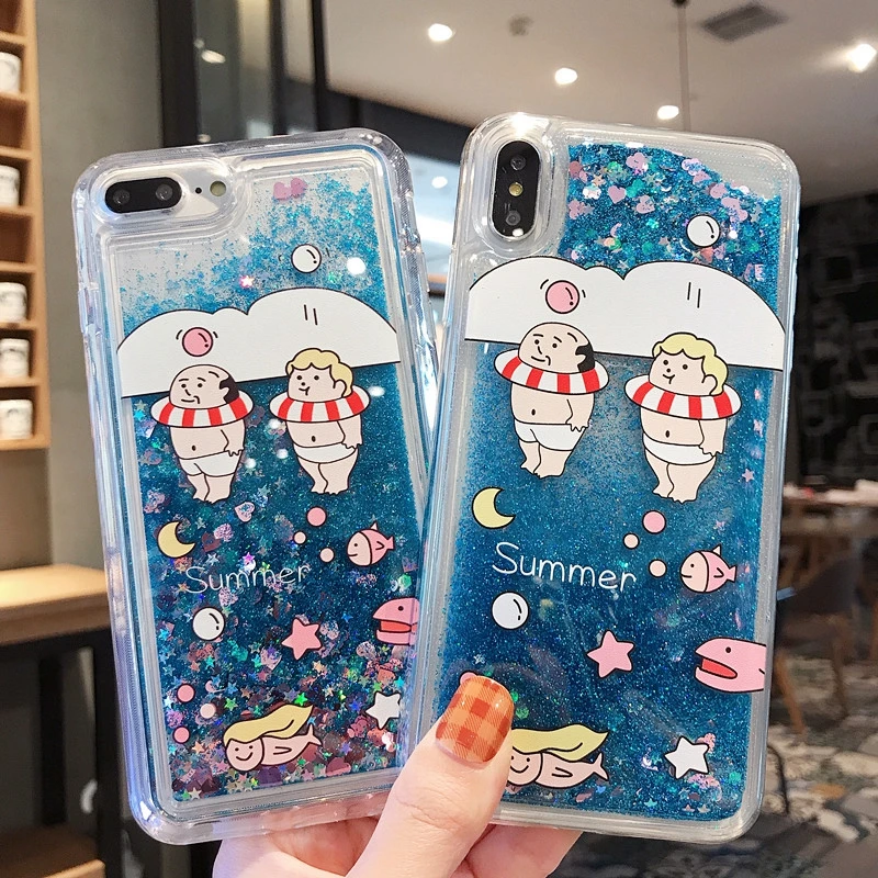 Dolphin Glitter Sand Liquid Case For Samsung J5 2017 J7 J3 J1 2016 J2 Prime Silicone Cover Galaxy |