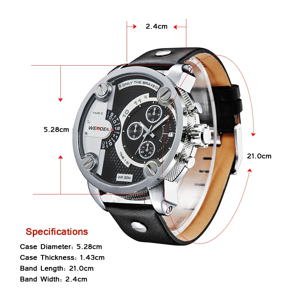 Weide оригинальные мужские часы с ремешком Роскошные Кварцевые спортивные кожаным