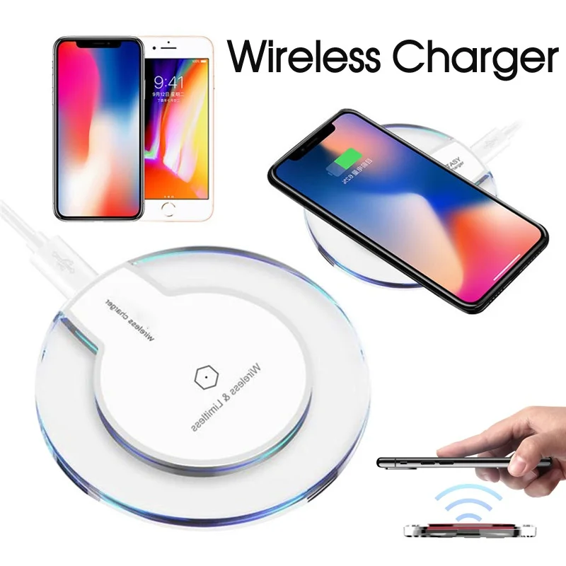 Беспроводное зарядное устройство для iPhone X Xs Max XR 8 Plus Samsung Galaxy Note S8 S7 S6 Edge с