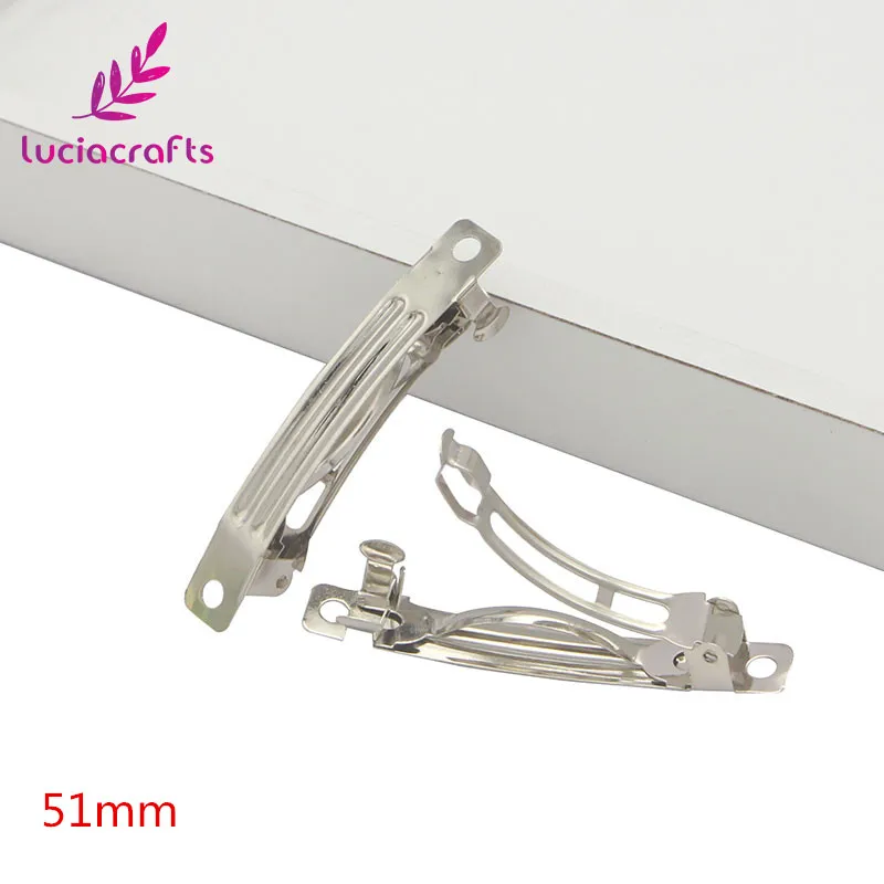 Lucia crafts мульти размер вариант серебряный тон французские заколки для волос, Одежда Мода заколки и заколки G1218 - Цвет: 51mm 6pcs