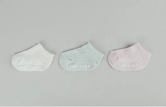 3 colors per lot 3 пар/лот, новые носки для маленьких мальчиков и девочек, хлопковые сетчатая лодка, носки, летние носки-тапочки, детские носки до щиколотки, противоскользящие носки для детей 0-2 лет - Цвет: 3 colors per lot