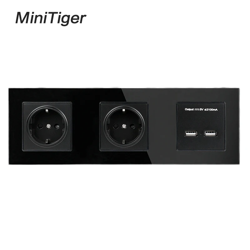Настенная электрическая розетка Minitiger с двойным USB-портом 16 А 5 В 2 | Обустройство