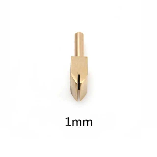 1mm side head Кожа Чистая латунь паяльник наконечник для сжигания края украшения ручной работы кожа пирография инструменты комплект электрический - Цвет: 1mm side head