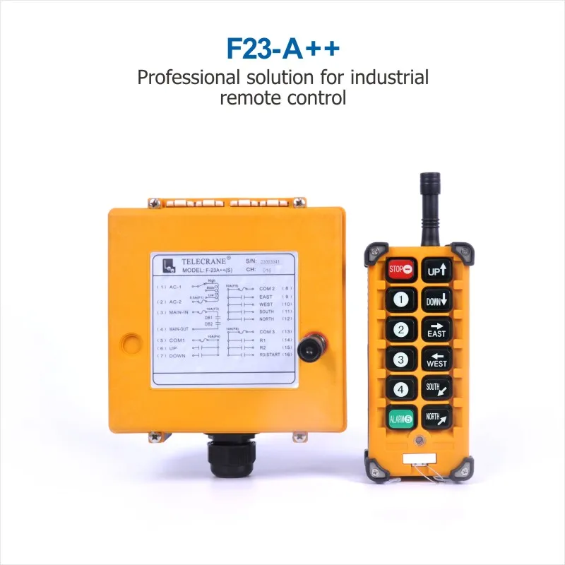 

Wholesales Industrial TELEcrane Remote Control F23-A++ Controller 1 Transmitter 1 Receiver 36V 220V 380V AC for Hoist Crane