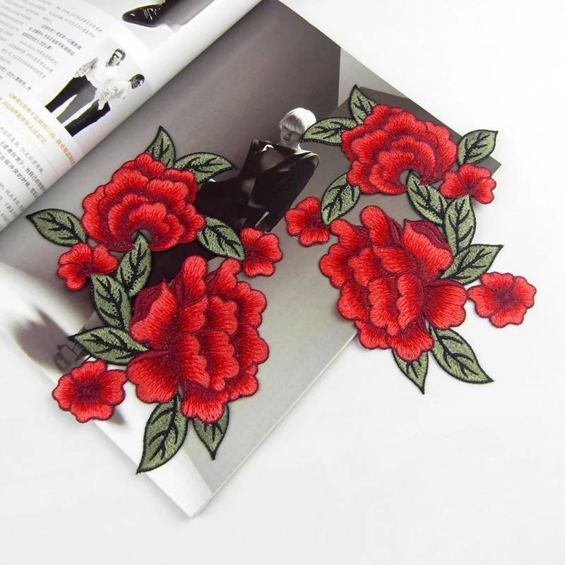 

New high quality 14.5*20.5cm 4color available flower parches bordados sewing embroidery patches for clothes free shipping