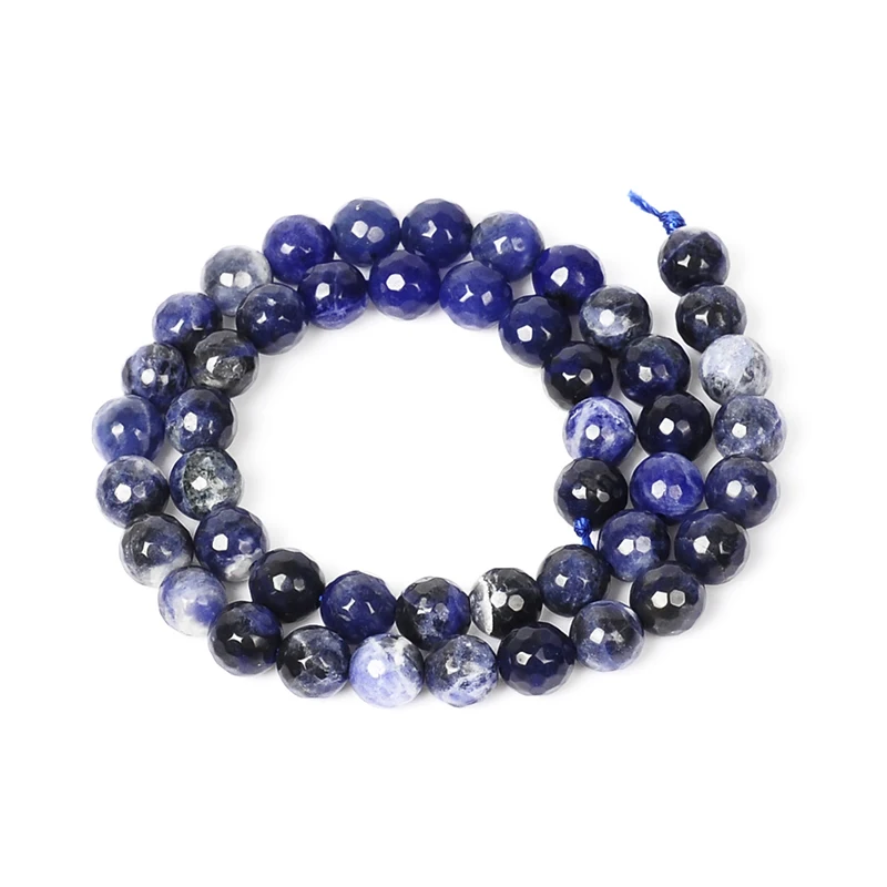 

New arrival 4-12mm faceted Blue sodalite stone Natural Stone Beads loose strand 15" For Making Jewelry Diy bracelets necklaces
