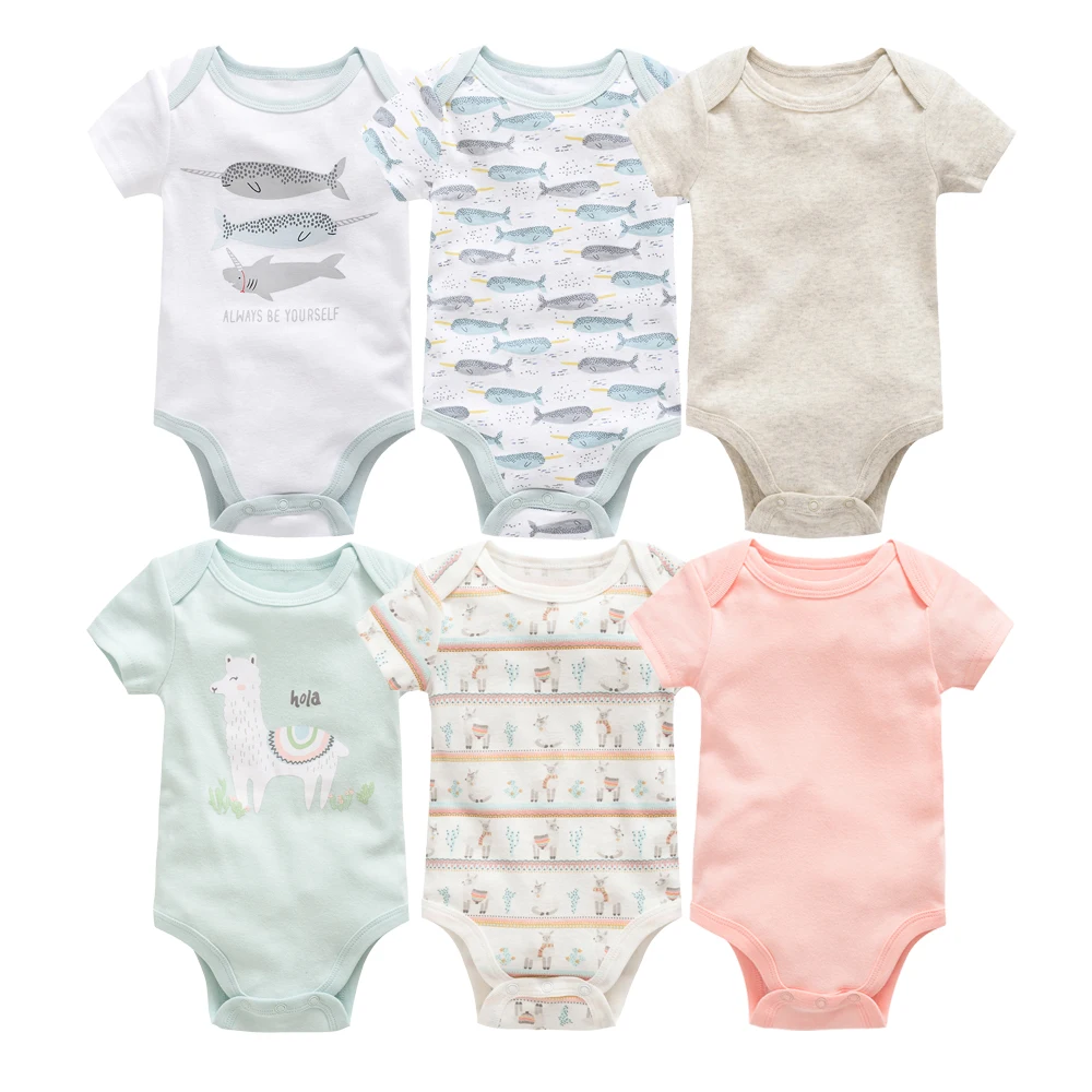 6 шт. 3 шт. летняя детская одежда roupa de bebes короткий рукав для новорожденных детские комбинезоны хлопок для маленьких девочек Одежда для мальчиков
