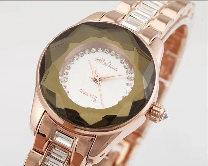 

Simple Fashion Brand MELISSA Women Full Steel Bracelet Watch Luxury Crystals Dress Wristwatch Quartz Analog Relojes Montre femme