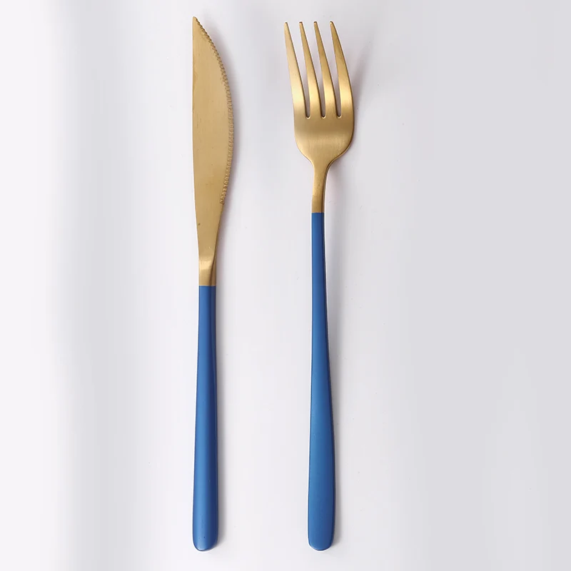 knife fork G JueQi набор посуды столовые приборы из нержавеющей стали 304 посуда кухонная посуда включает нож вилка чайные ложки 18/10 - Цвет: knife fork G
