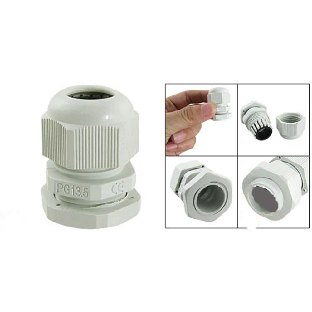 IMC Hot 10 pcs PG13.5 White Plastic Waterproof Connectors Cable Glands |
