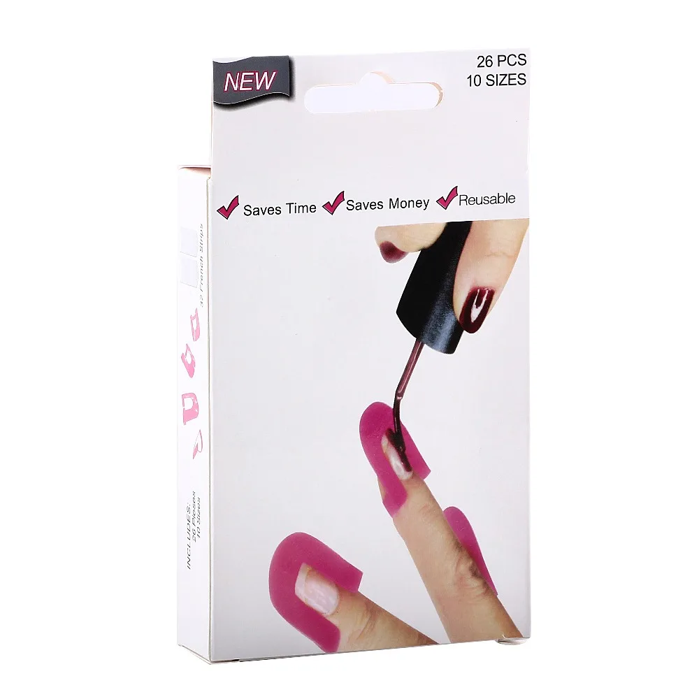 26 шт./упак. 10 Размеры внутри ногтей КРИВОЙ Маникюр Чехлы для пальцев нейл-арта