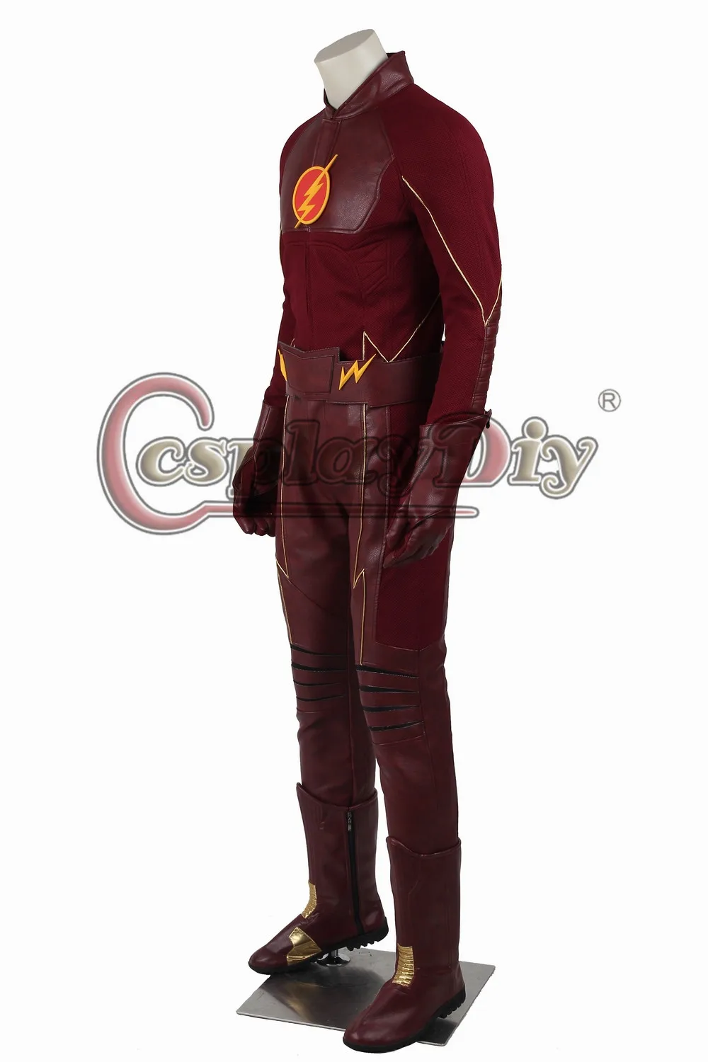 Cosplaydiy The Flash( First Seacon) Barry Allen Cosplay Costume Adult Men's Halloween Cosplay Outfit Custom Made