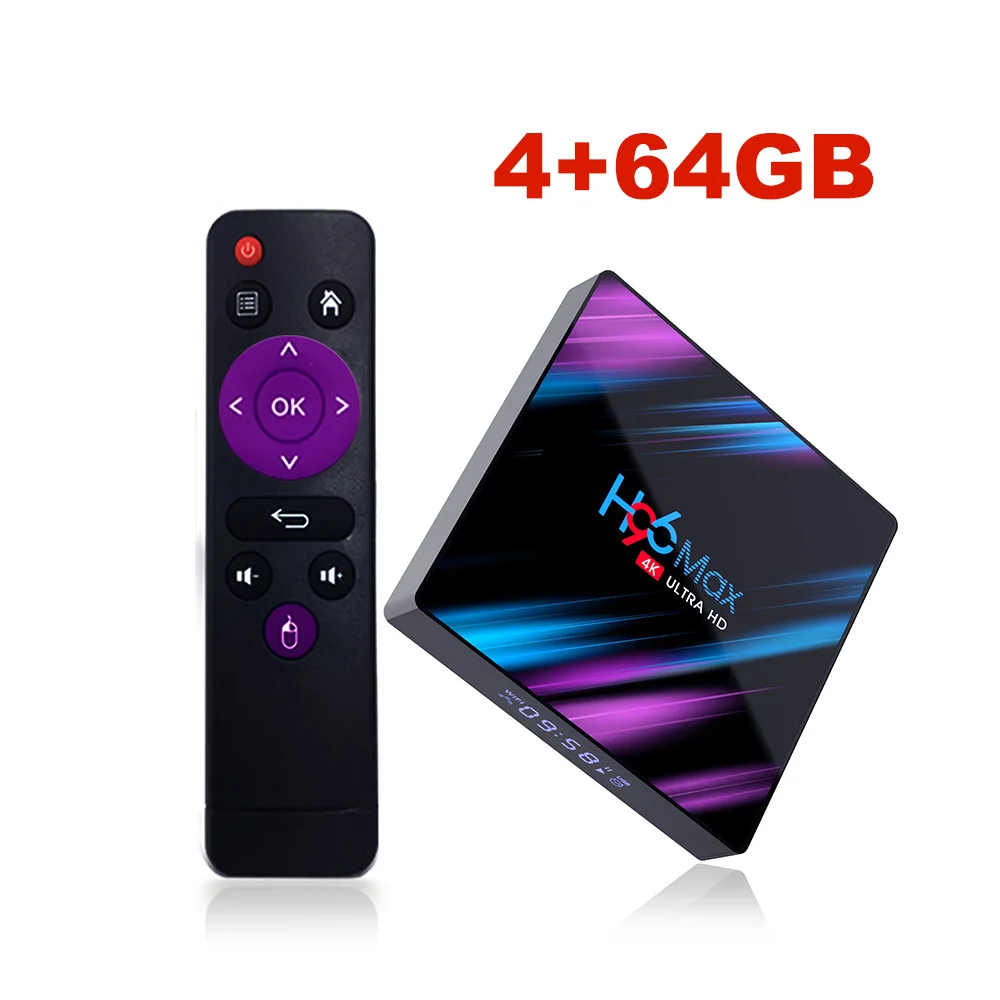 H96MAX-4-64 ТВ приставка H96MAX Android 9,0 Смарт ТВ приставка Rockchip RK3318 4GB+ 32GB H.265 4K медиа-проигрыватель Google H96 MAX телеприставка PK X96 hk1 max - Цвет: H96MAX-4-64