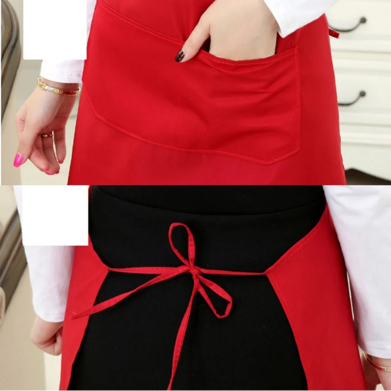 Одноцветные фартуки из полиэстера для женщин с карманами водонепроницаемые