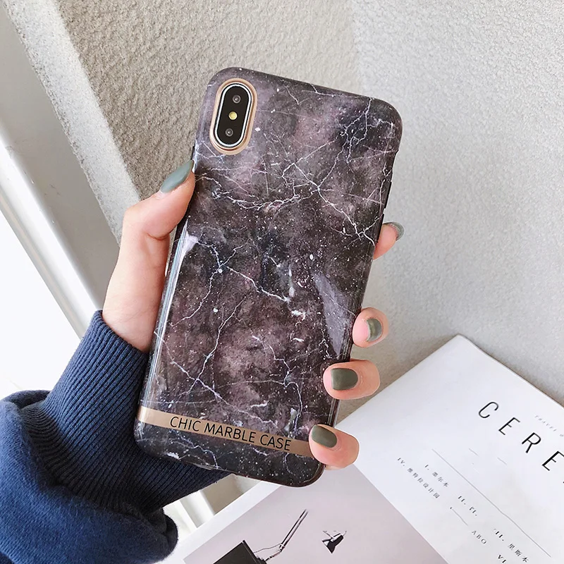 Ins Агат мрамор чехол для iphone 11 11Pro Max XS Max XR глянцевый мягкий силиконовый чехол для iphone 6 6s 7 8 plus funda чехол Капа