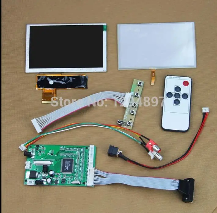5 дюймов 800x480 TFT LCD цветной дисплей + VGA AV видео контроллер плата с сенсорным экраном