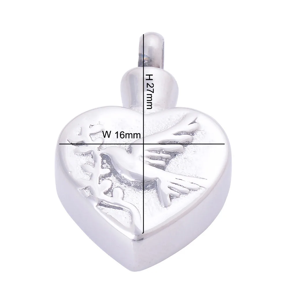 Ожерелье с подвеской в форме сердца из нержавеющей стали надписью Peace Dove