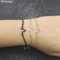 nostalgia nurse doctor ecg heart beat wave medical alert charm bracelets for women men inspired jewelry 2018