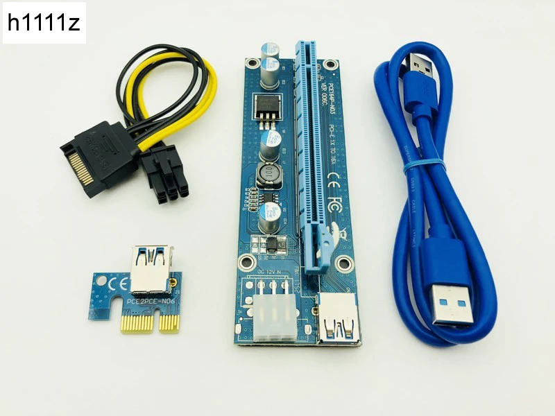 VER006C PCI Express PCIE E Riser Card 006C 6Pin 1x к 16x удлинитель USB 3 0 кабель видеокарта для майнинга