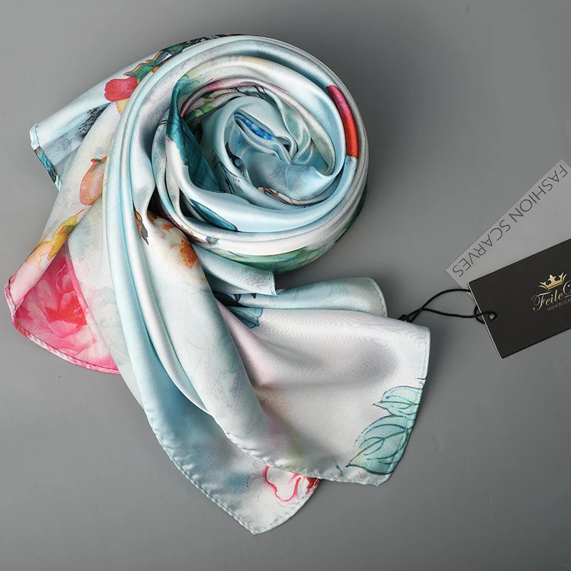 

[FEILEDIS] 2017 Silk Scarf Fashion Women's Shawl Multi-purpose Scarf Double-sided Replacement Use Scarf Series FD035