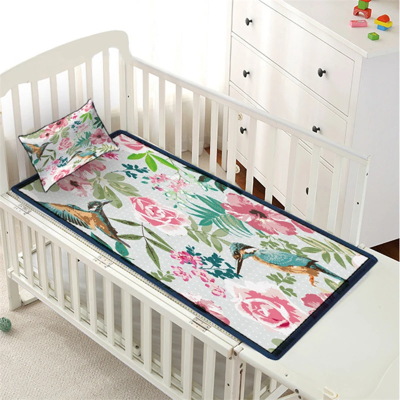 Наматрасник с мультяшным динозавром протектор для лета стирающаяся простыня