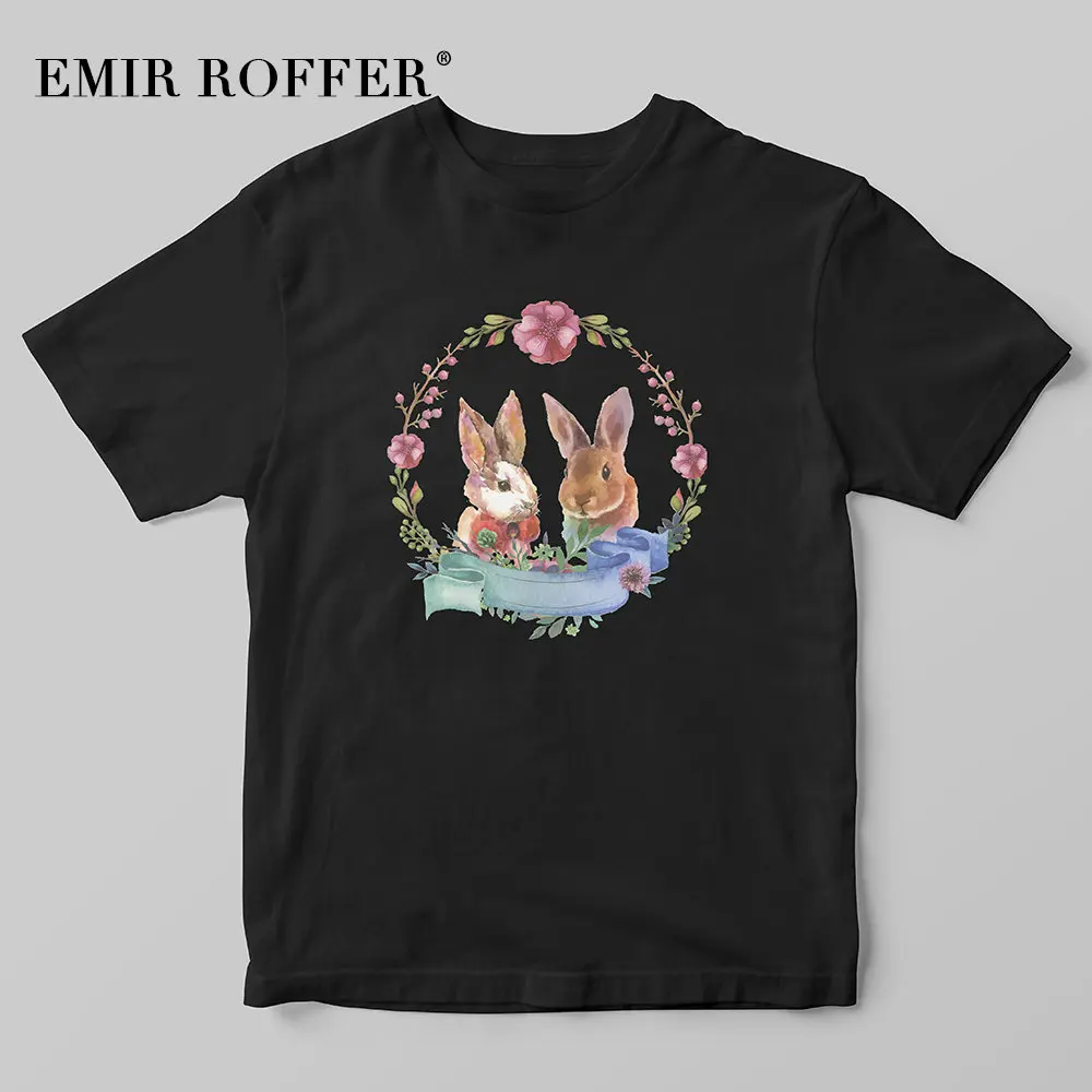 EMIR ROFFER милая Футболка с принтом кролика женская мода Harajuku Kawaii рубашка женские