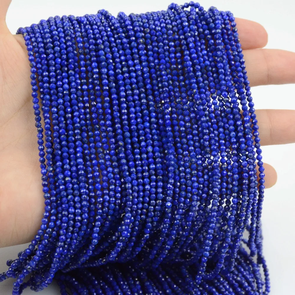 Натуральный Лазурит граненые круглые бусины 2 мм/3 мм/4 мм