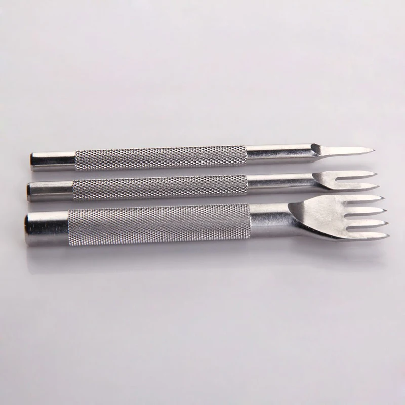 

Newly 3PCS Steel Flat Prong Chisel Pro-line Pre Stitching Leather Craft Tools Hole Pricking Punch Kit MK