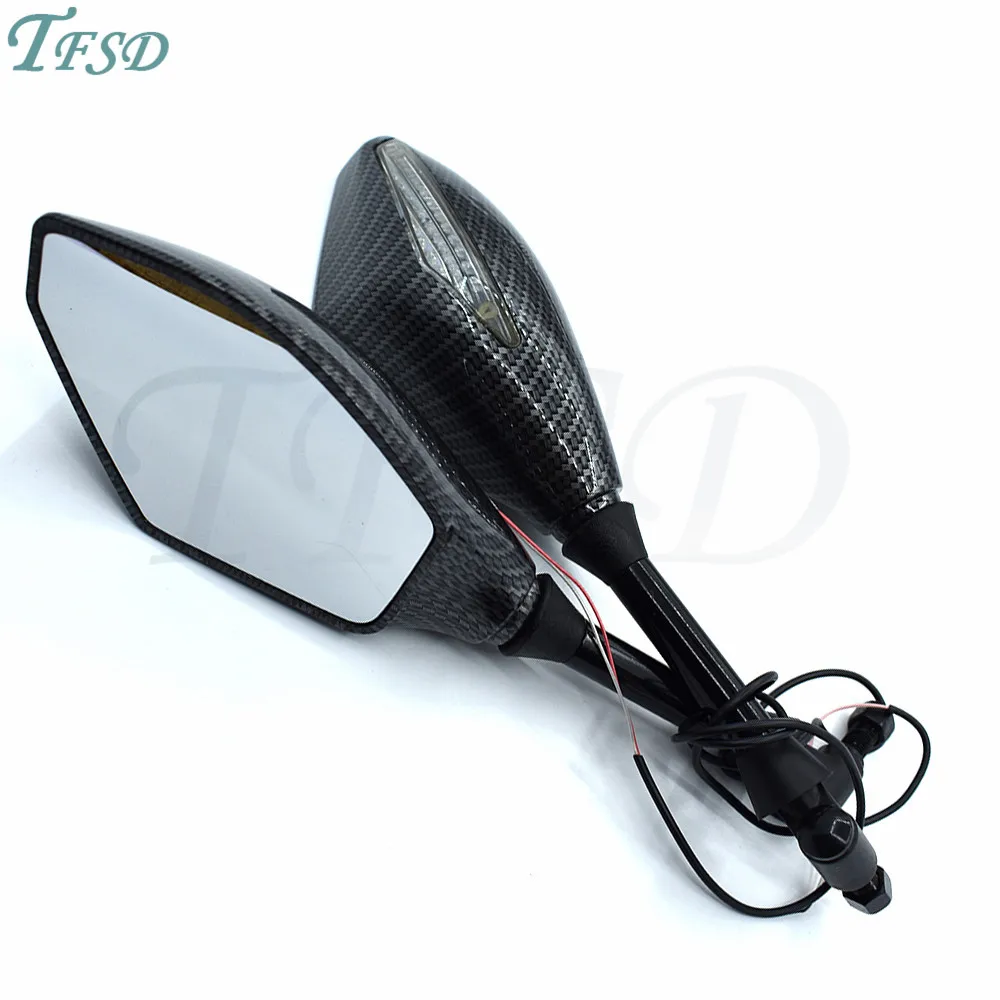 

motorbike moto 10mm LED Turn Lights Side Mirrors Turn Signal Indicator Rearview Mirror Motorcycle For Suzuki GSF650 GS500E GS500