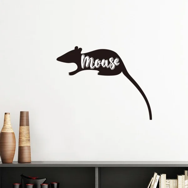 

Mouse Black And White Animal Silhouette Removable Wall Sticker Art Decals Mural DIY Wallpaper for Room Decal
