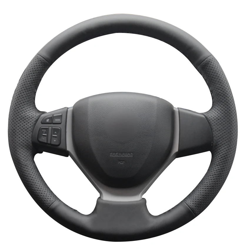 Черная оплетка рулевого колеса из натуральной кожи для Suzuki CELERIO S CROSS SX4 2013 2014 Vitara