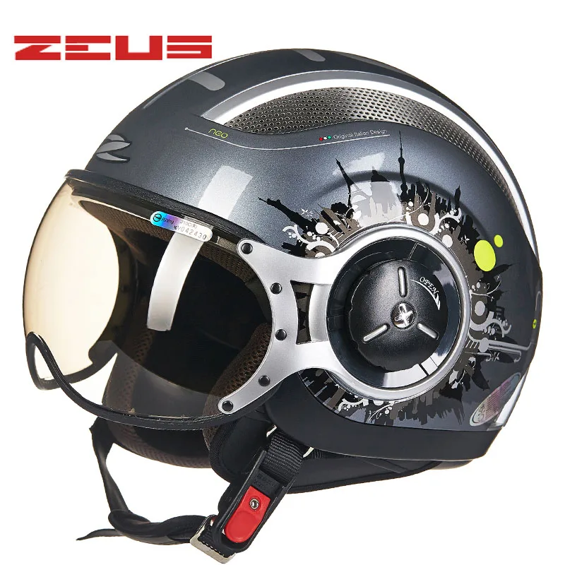 ZEUS 3/4 женский мотоциклетный шлем Jet Ретро полушлем DOT approved 218C Capacete Casco MOTO city road мужские гоночные шлемы - Цвет: grey city