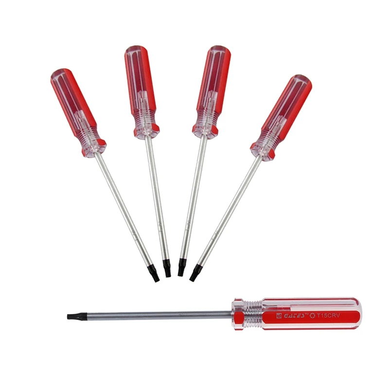 Красная ручка из прозрачной пластмассы T15 отвертка для Безопасности Torx и