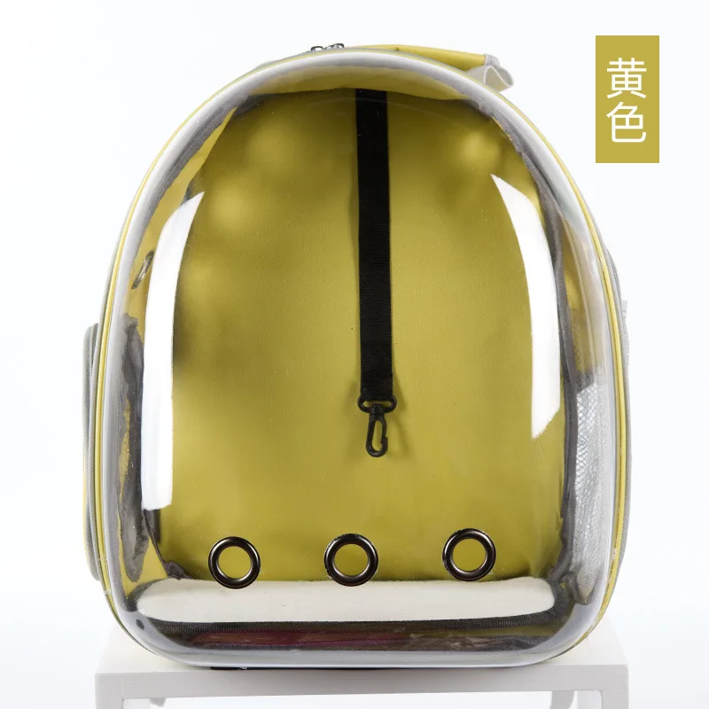 Transparent Yellow Изделия для домашних кошек дышащая Двойная внешняя портативная космическая Капсульная сумка - Цвет: Transparent Yellow