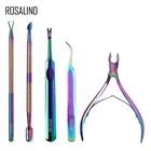 Маникюрный набор ROSALIND, профессиональные щипчики для кутикулы Комплект гель-лаков для ногтей из нержавеющей стали, инструменты для удаления акриловых ногтей