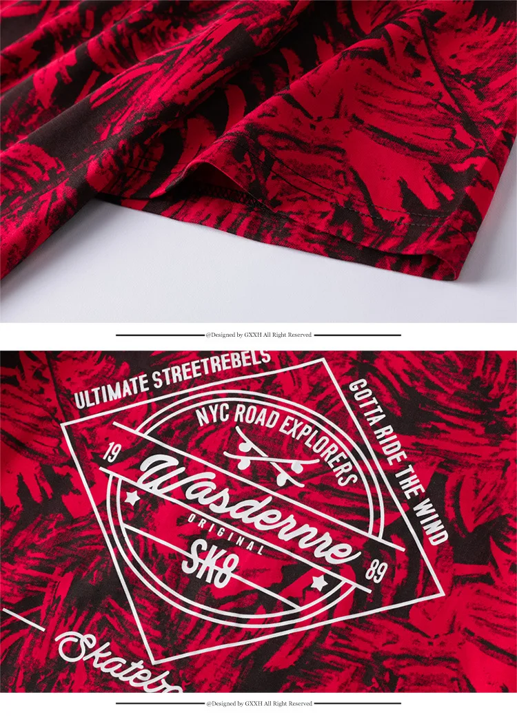 GXXH, новинка размера плюс, Большой XXXL, XXXXL, 5XL, 6XL, Мужская модная красная футболка с принтом толстяка, футболки с короткими рукавами, повседневная мужская футболка