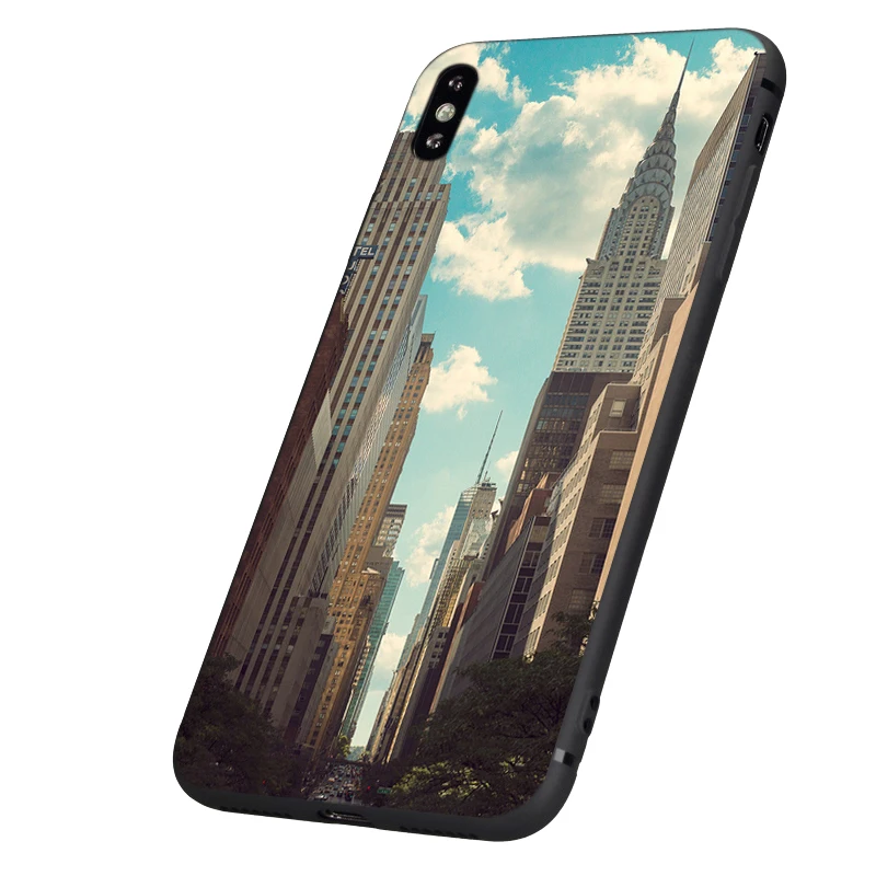 Черный чехол из ТПУ для iphone 5 6 6s 7 8 plus x 10 силиконовый XR XS 11 pro MAX NYC Нью Йорк|Бамперы| |