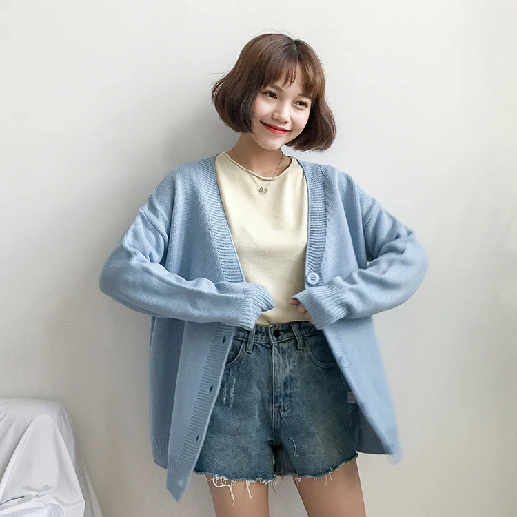 Women'S Back Embroidered Flower Sweater Cardigan Thick Knitting Sweaters Lady Female Korean Punk Harajuku Clothing For Women |