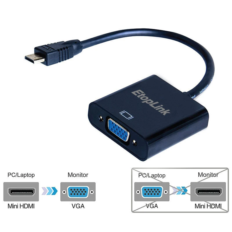 EtopLink Mini HDMI к VGA конвертер адаптер Высокое качество мини кабель передачи для XBOX ТВ