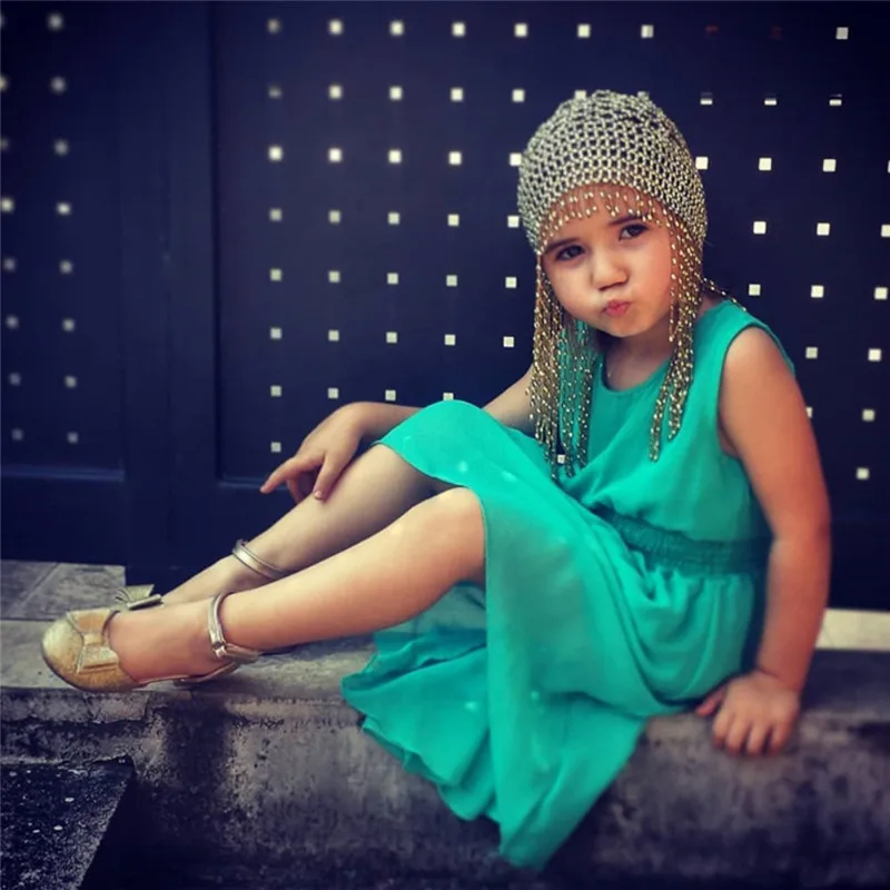 Baby Kid Girl Sleeveless Solid Color Beach Dress Summer Clothes for Children Big Swing Princess Dresses 1-5Y 2019 | Детская одежда и