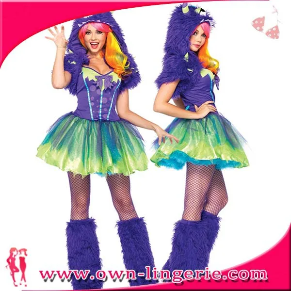 Бесплатная доставка взрослый сексуальный фиолетовый шикарный костюм монстра