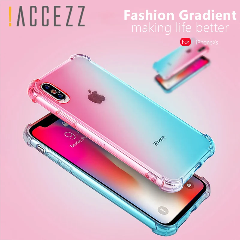 ! Роскошный Новый ультратонкий защитный 3D-чехол ACCEZZ для iphone XS/XS MAX/XR цветной мягкий