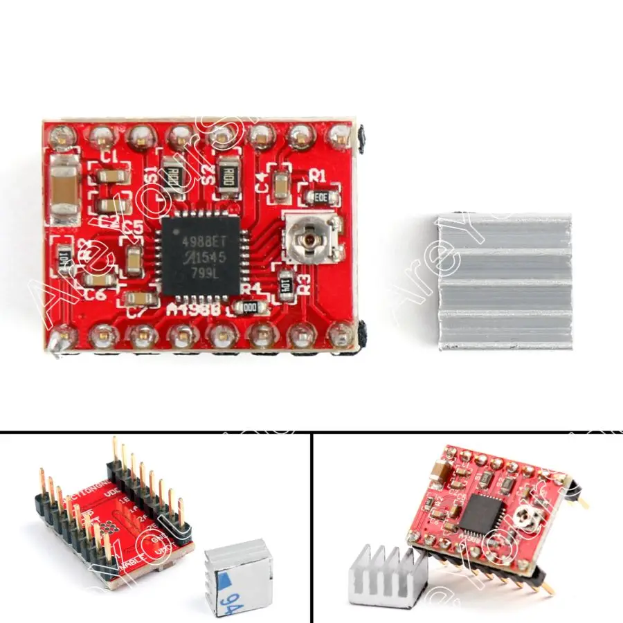 

Areyourshop Sale 20PCS Red A4988 Stepper Motors Driver With Heatsink For 3D Printer