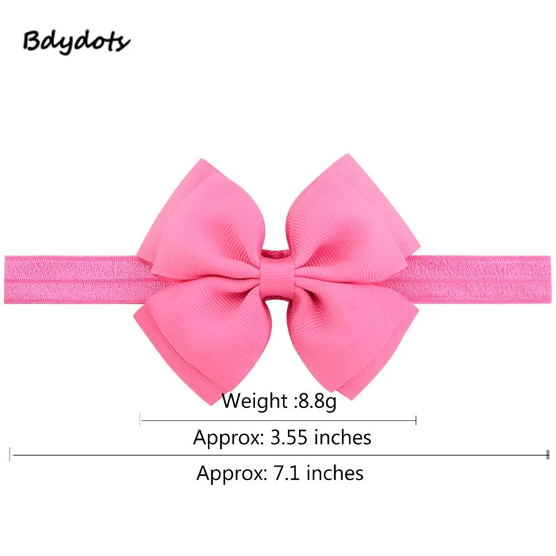 

3.54'' Beauty 1Pc Sweet Color Kids Bow Headband Ribbon Double Bows With Thin Hairband Photography Props Girls Bow Tiara Headwrap
