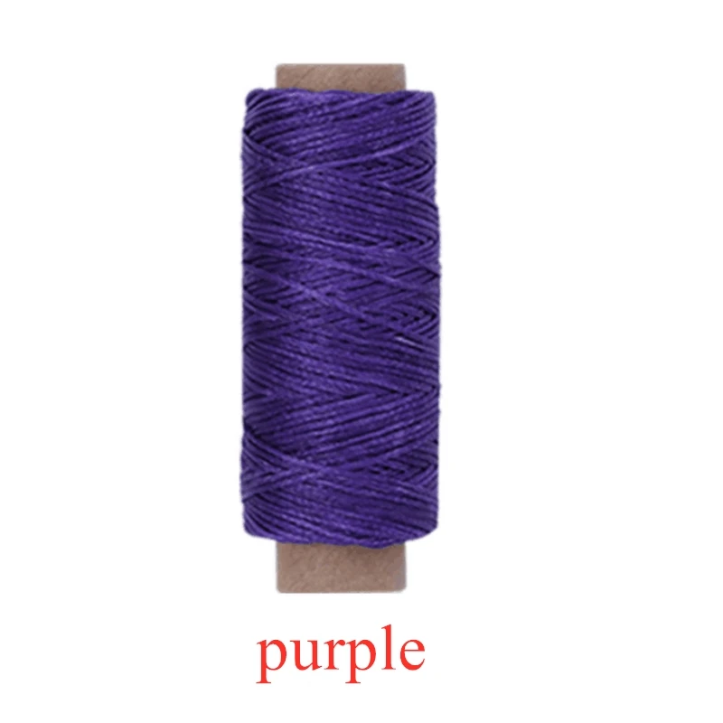 purple 50 м 150D 1 мм зеленая синяя серия плоские Вощеные нитки плоские Пришивные цепочки из воска ручной работы DIY для кожи плоские Вощеные швейные нейлоновые нитки - Цвет: purple