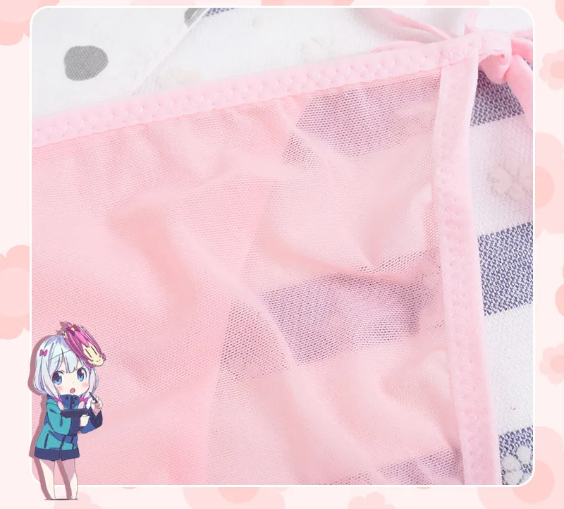 ZOCBBT,, косплей, Izumi Sagiri, трусики, нейлон, розовый, однотонный, полупрозрачный, бандаж, галстук, трусики, аниме, сексуальные трусы для девочек и женщин