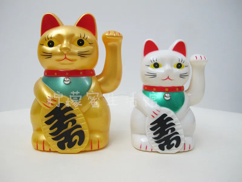 1 шт. креативный Кот Lucky Cat золото/белый пластик развевающаяся лапа качели