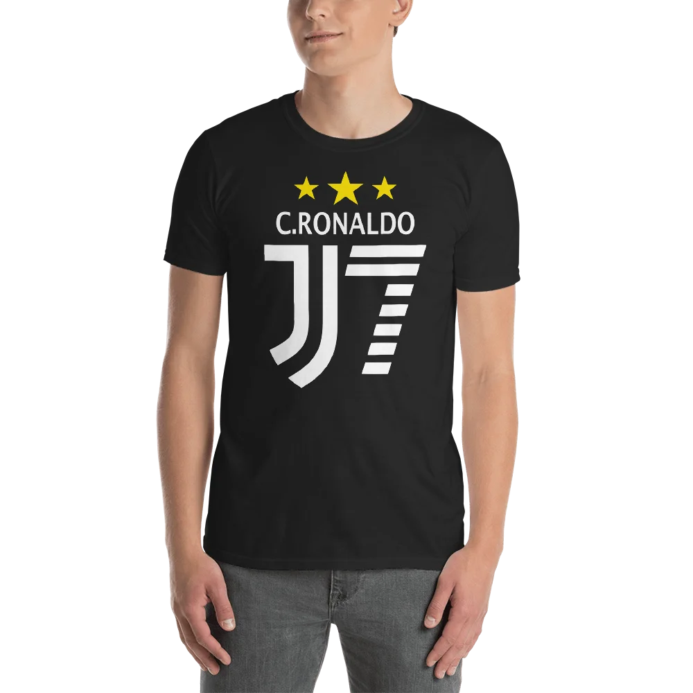 Криштиану Роналду CR7 новый логотип спорт ИТАЛИЯ футболист черная футболка для