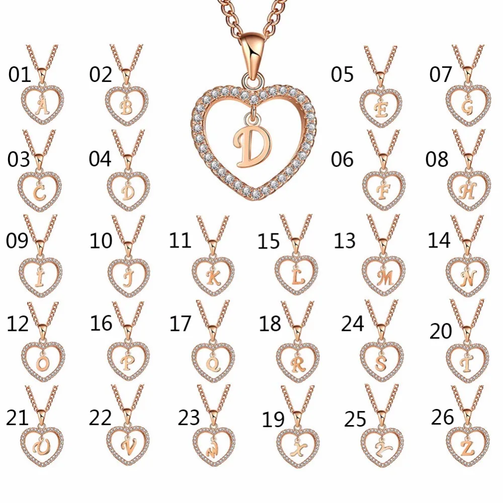 Ожерелья и подвески с буквами А-Z для женщин модная Длинная цепочка кубическим