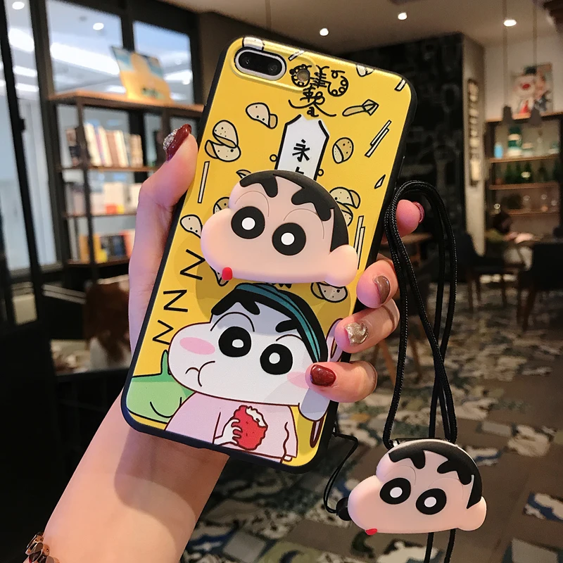 Мультяшный чехол для OPPO A3S A1 F5 F7 A59 F1S R15 Pro R17 F3 Plus F1 R9S мягкий с подставкой и ремешком